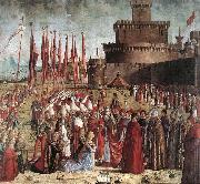 CARPACCIO, Vittore The Pilgrims Meet the Pope (detail) kk china oil painting reproduction